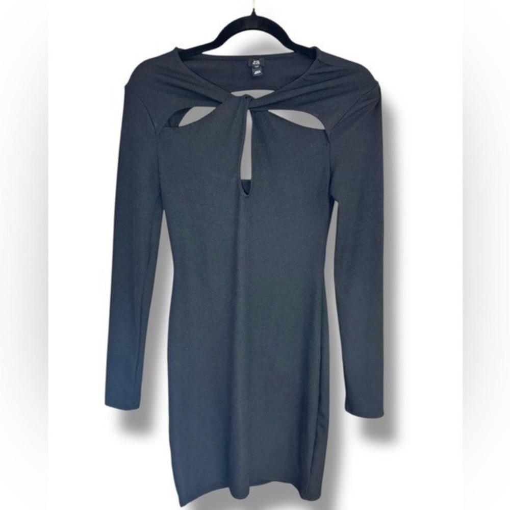River Island Cut Out Black Body Con Mini Dress Size UK12 US8 EUC‎